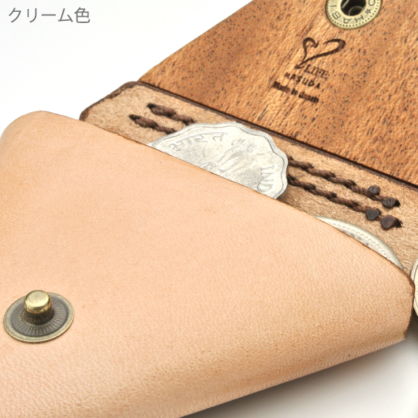 木と革のコインケース coin case02「LIFE」