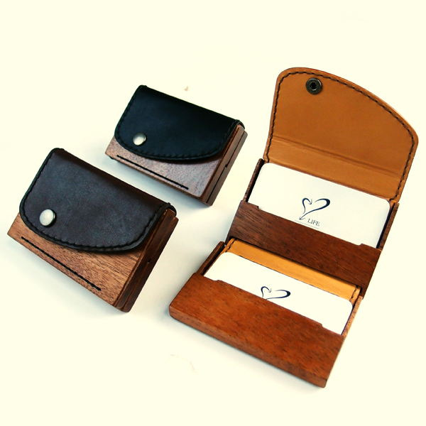 木と革の名刺入れ card case13 | 木製雑貨「LIFE」