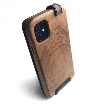 Apple iPhone 11 専用　木と革のデザインケース