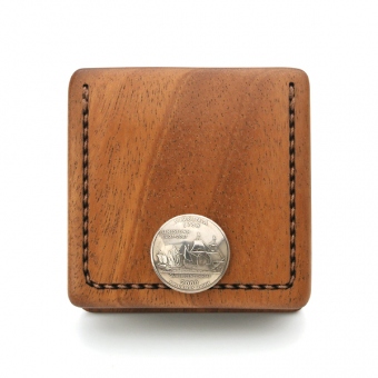 木と革のコインケース coin case | 木製雑貨「LIFE」